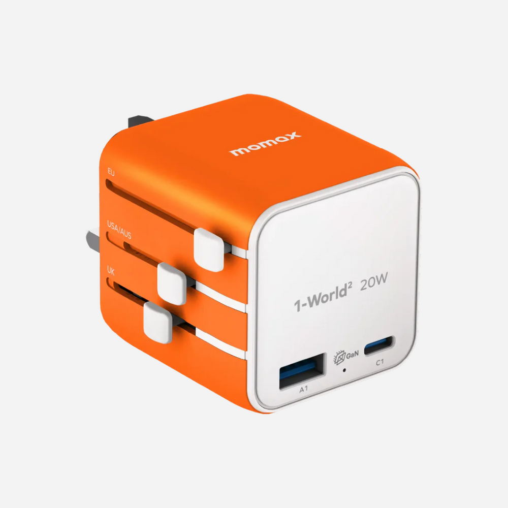 1-World Universal 2-Port USB Travel Charger 20W