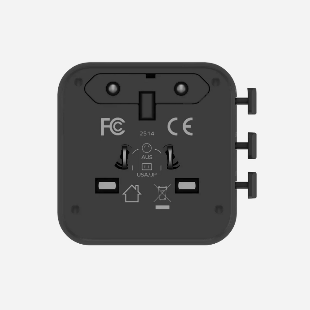 1-World Universal 2-Port USB Travel Charger 20W