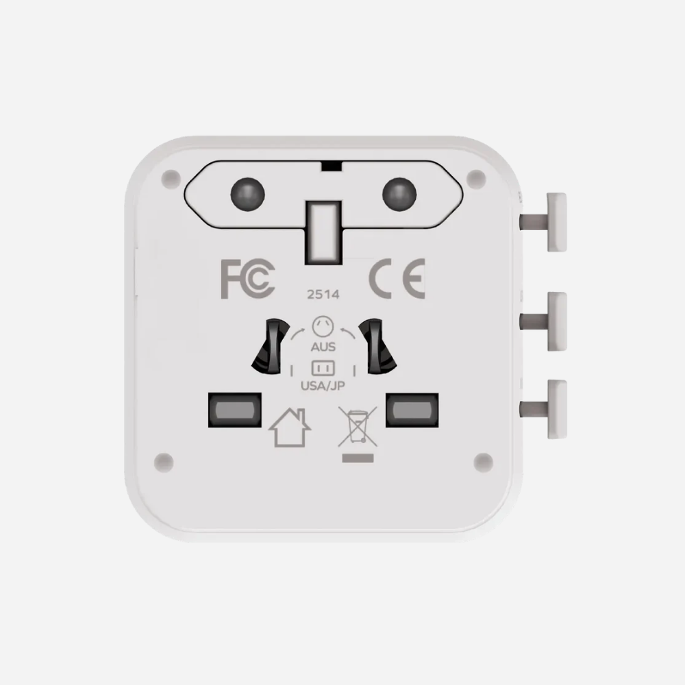 1-World Universal 2-Port USB Travel Charger 20W