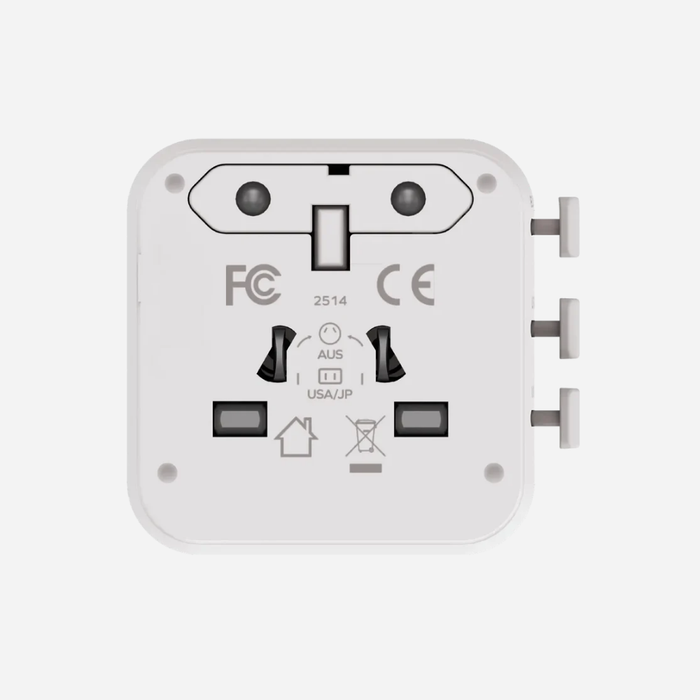 1-World Universal 2-Port USB Travel Charger 20W