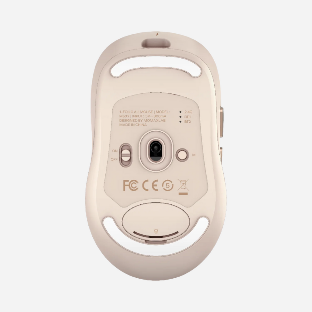 1-Folio AI-Powered Rechargeable Wireless Mouse - Desert Titanium