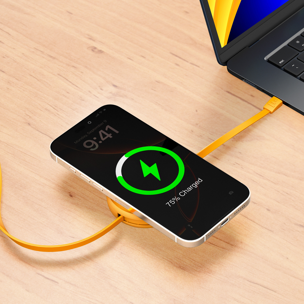 2-IN-1 Retractable Cable with Wireless Charger 60W