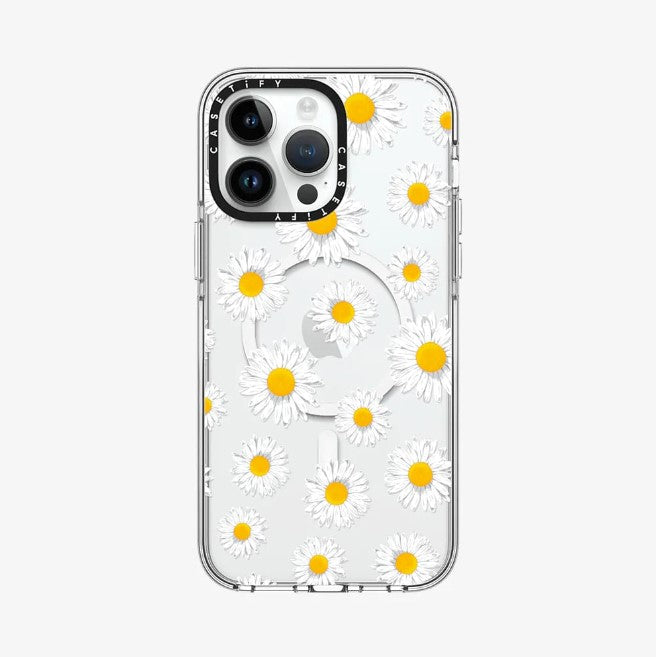 Clear Case MagSafe Floral for iPhone 14 Series - Daisies