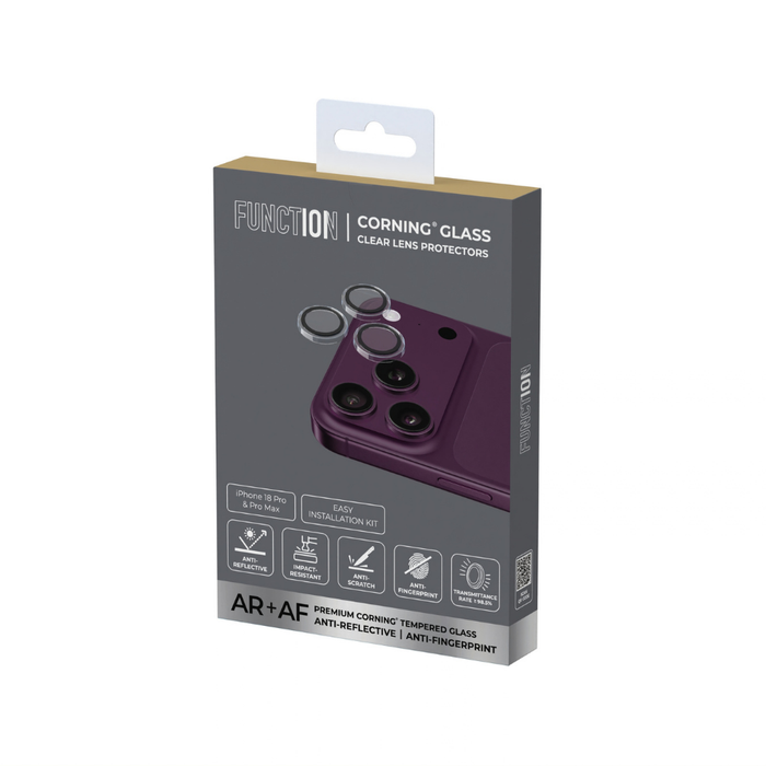 Corning Glass AR+AF Ring Lens Protector for iPhone 18 Series