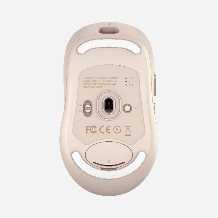 1-Folio AI-Powered Rechargeable Wireless Mouse - Desert Titanium