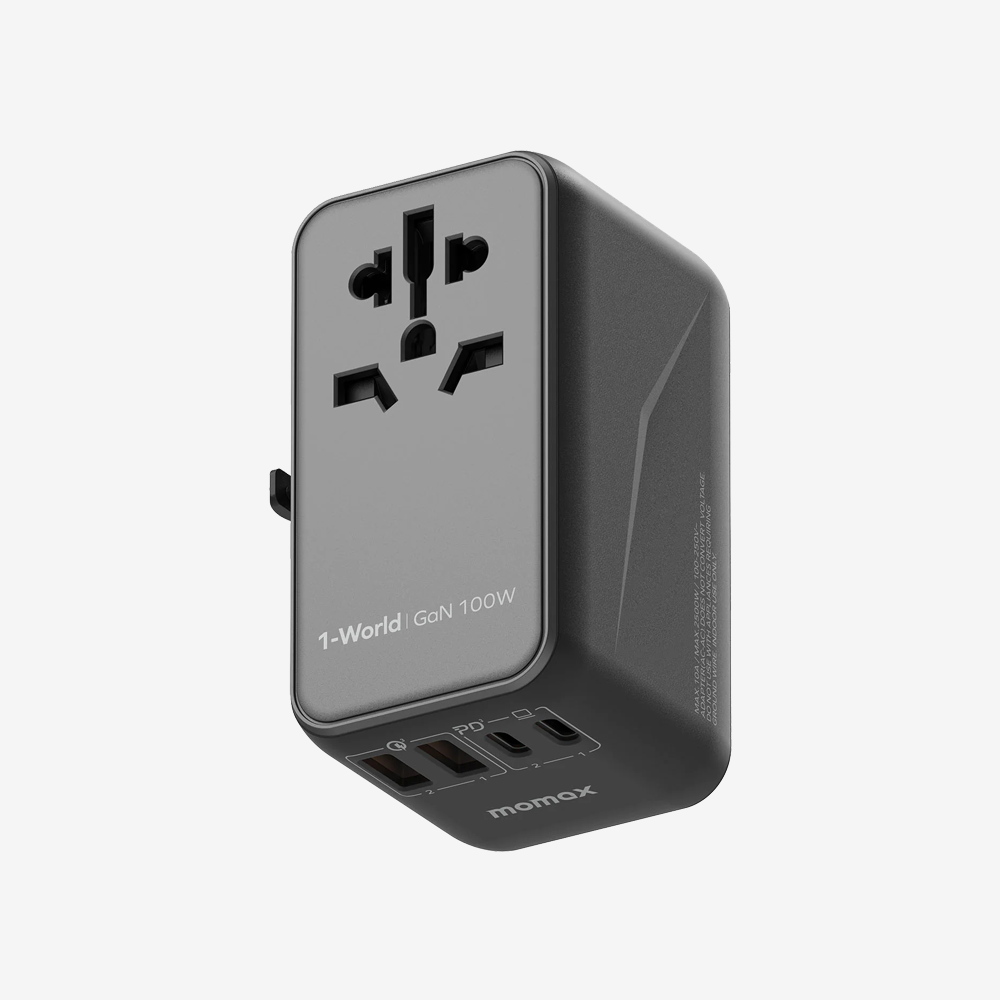1-World 100W GaN 4 ports + AC Travel Adapter
