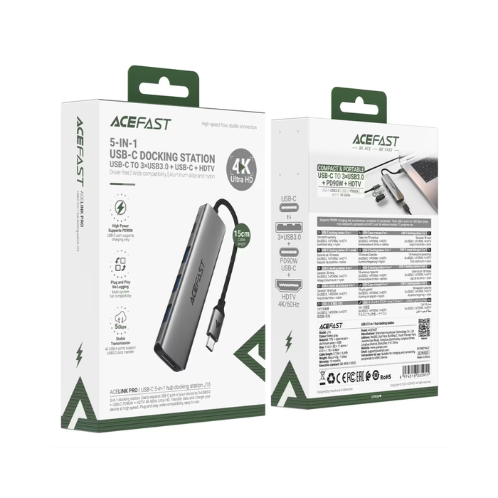 Acelink Pro J16 Type-C Hub 5-in-1 Cable