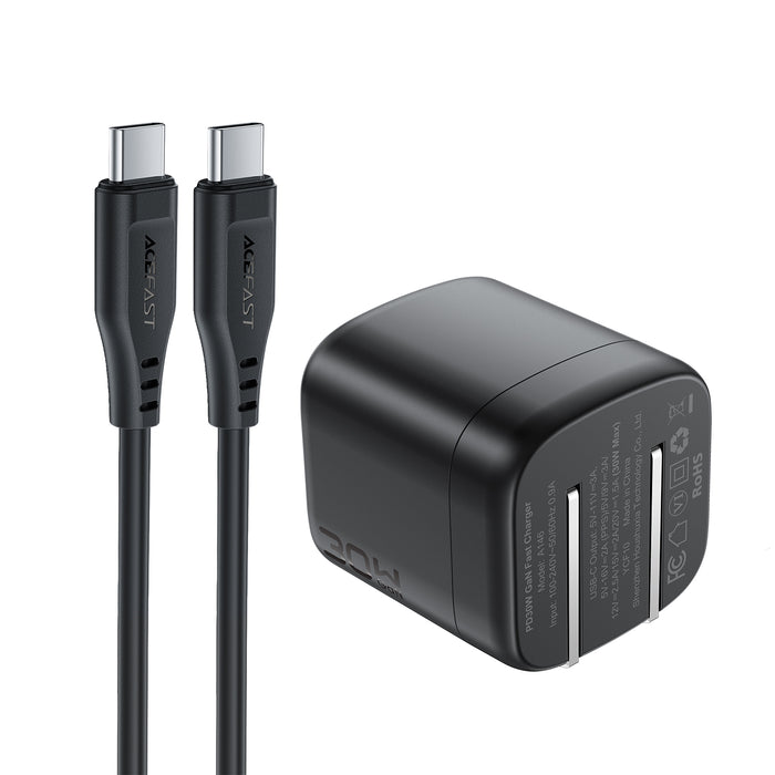 PWRup 146-P5 Wall Charger with Cable Mini Gan PD 30W