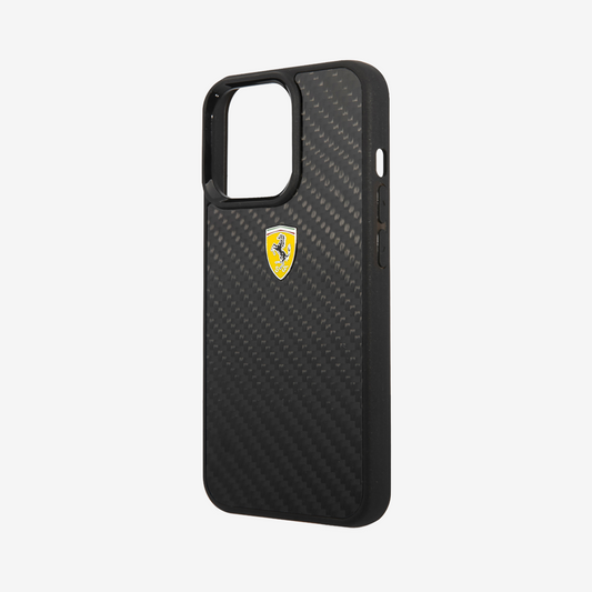 Carbon Fiber with Metal Logo Hard Case for iPhone 13 Series